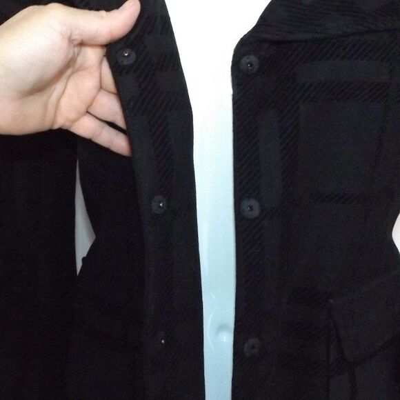 ALICE + OLIVIA Jacket, S,Black Plaid,Bell sleeves, Silk Lined, Big collar,Snaps - Picture 9 of 14